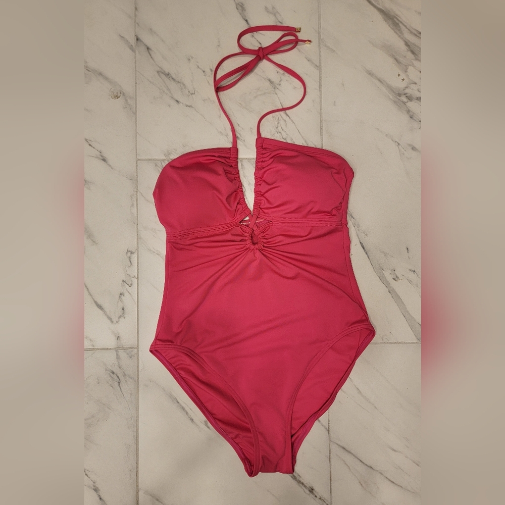 NWT Michael Kors Electric Pink One-Piece Bathing Suit Size 6